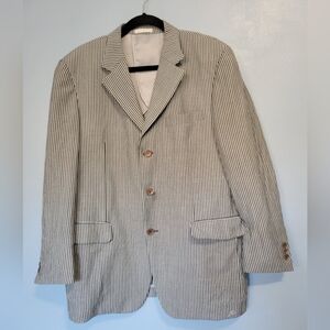 Paco Robanne Seersucker Striped Men's Blazer Grey Size 40S? see measurements